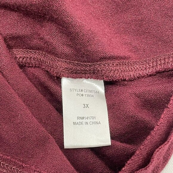 143 Story Line Up Sweater Blouse Women Size 3X Burgundy Smock Raw Long Sleeve - Picture 11 of 12